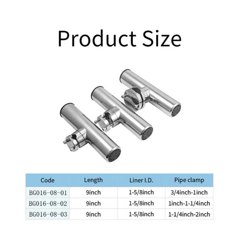 Soporte de caña de pescar de acero inoxidable 316, soporte de estante para riel de 19-25mm, 25-32mm, 32-50mm, accesorios para barcos