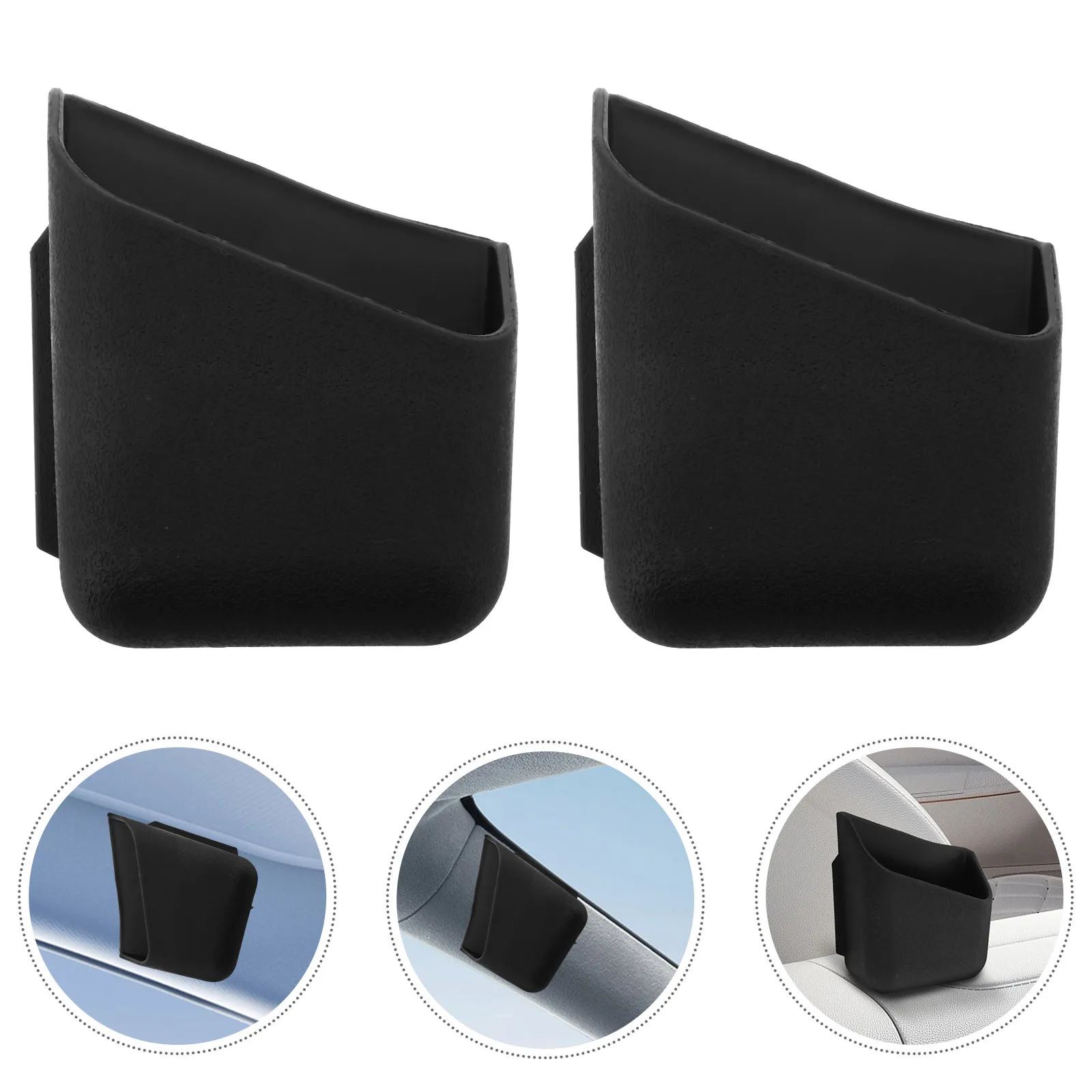 

1Pair Car Rearview Mirror Adhesive Storage Box Multifunctional Phone Holder Key Card Organizer Space Saving Car Accessories