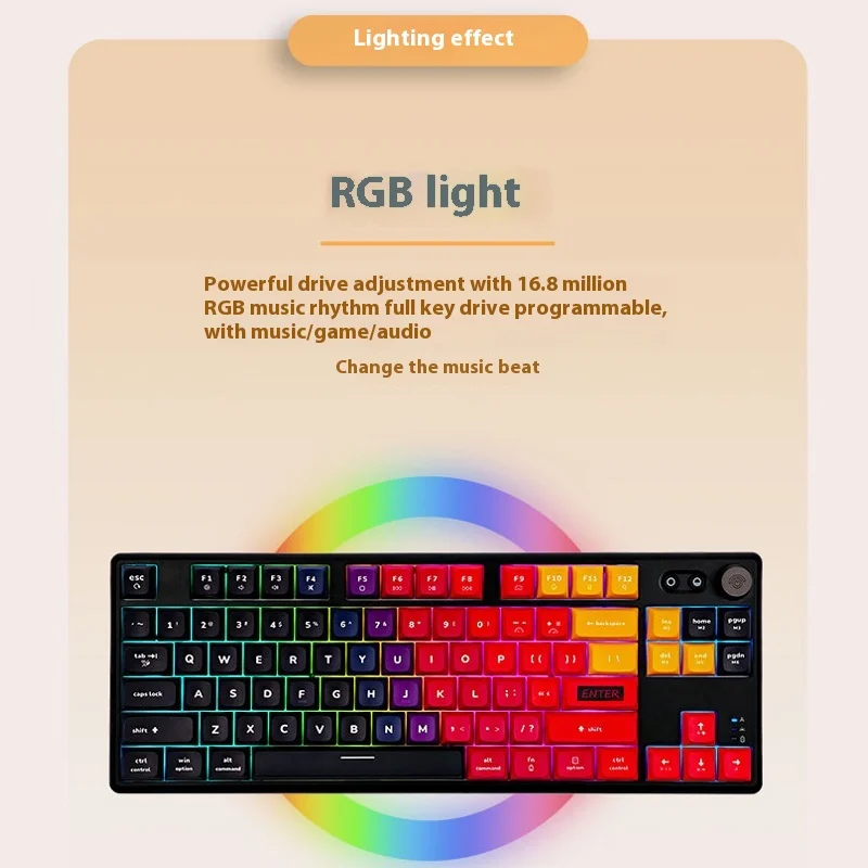 Cido Abm084 Mechanical Keyboard 87 Keys Bluetooth Wireless 3 Modes Gamer E-Sports Rgb Backlight Ttc Axis E-Sports Keyboard