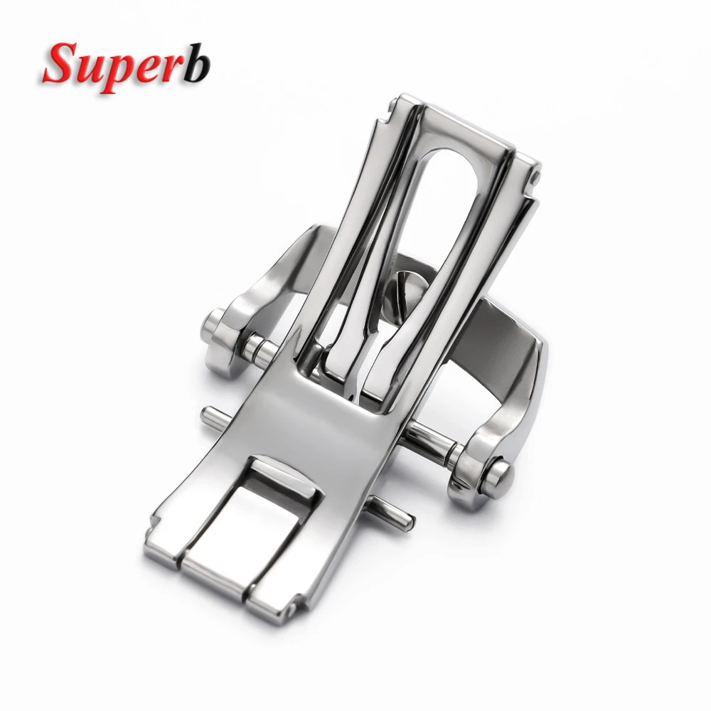 Para Blancpain CIFTY FATHOMS Cierre de acero inoxidable Hebilla de mariposa Hebilla plegable 20 mm para correa de cuero de nailon Cierre de silicona