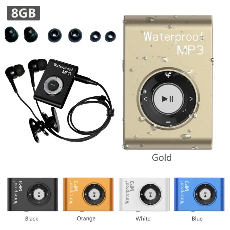 Waterproof Swimming MP3 Player Stereo Music MP3 Walkman w/FM Radio Clip