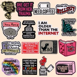Feminism Patches On Clothes Funny Quotes Embroidered Patches Sew Badges Coffee Quotes Iron On Patch DIY Clothing Accessories