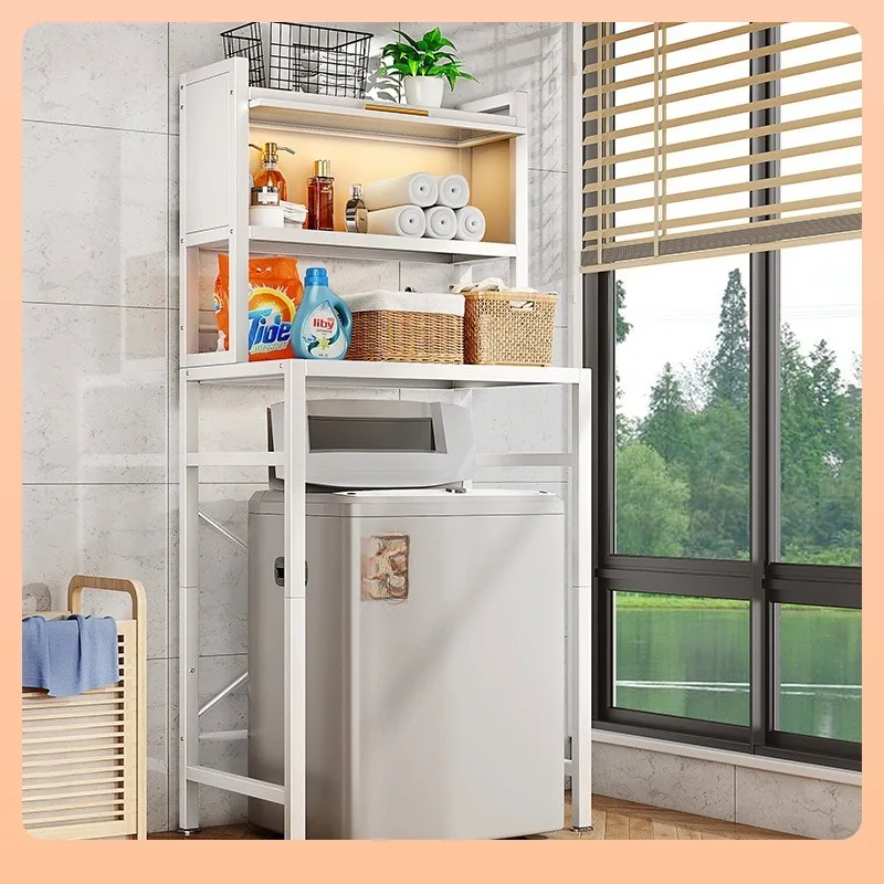 

Washing machine rack Floor-to-ceiling toilet above balcony Multifunctional dust-proof drum pulsator bathroom