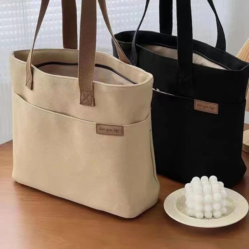 

Large Capacity Single Shoulder Bag Student Classes Commute Carrying Bag Ladies Casual Handbags New Canvas Tote Bags For Women