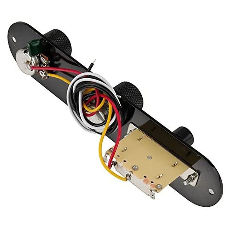 Placa de controle de guitarra carregada com interruptor de 3 vias para guitarra Telecaster preta