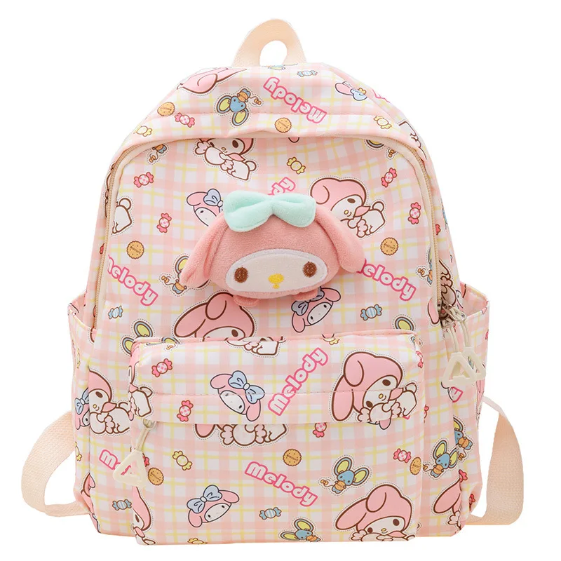 Hello Kitty tas sekolah anak-anak, ransel kapasitas besar kartun Korea musim semi 2024 untuk anak laki-laki dan perempuan