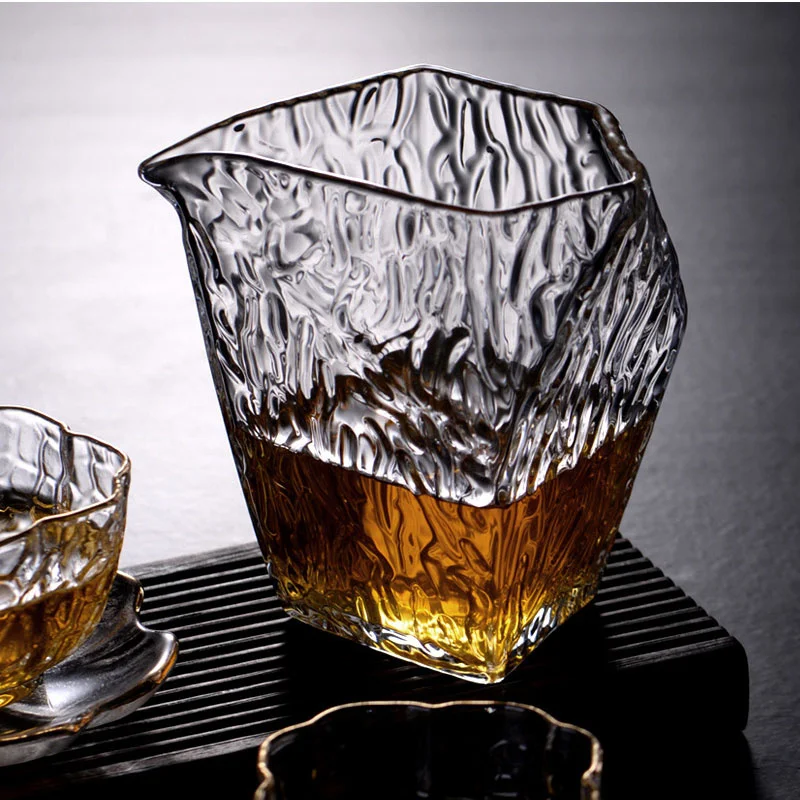 Japanischer Stil, 300 ml, Baumkorn, hitzebeständiges Glas, Teekrug, faire Tassen, Gongdaobei, Chahai, Teetasse, Kungfu-Teeset-Zubehör