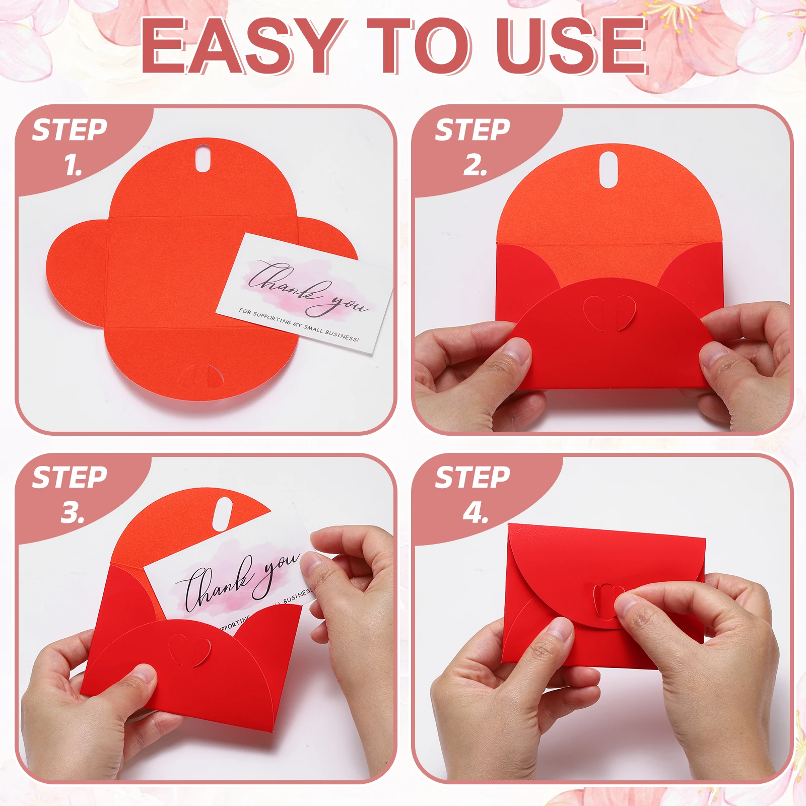 

20Pcs Mini Card Envelopes 10.5x7.2cm Cute Gift Envelope Greeting Cards Holder with Heart Clasp for Birthday Wedding Party Favors