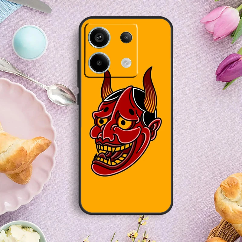 Japanese Hannya Mask Case For Xiaomi Redmi Note 12 11 9 10 13 Pro Plus 9S 10S 11S 12S Redmi 12 10 C 9C 13C Cover