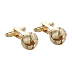 Fried Dough Twists Cufflinks Men and Women Hollow Out Ball Shirt Accessories Korean Edition Daily Business Pure Metal Jewelry