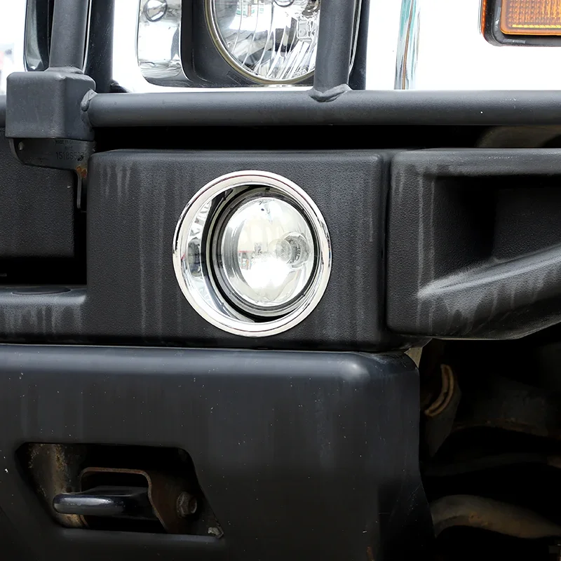 

For 03-09 Hummer H2 front bumper both sides wrap angle decorative frame stainless steel exterior trim front fog lamp trim