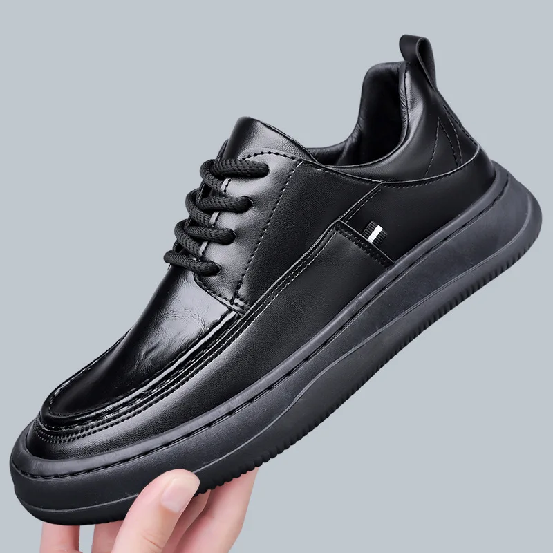

New Business Men's Shoes Autumn Soft Sole Lightweight Non-slip Casual Leather Shoes Men's Breathable British Men's Sneakers