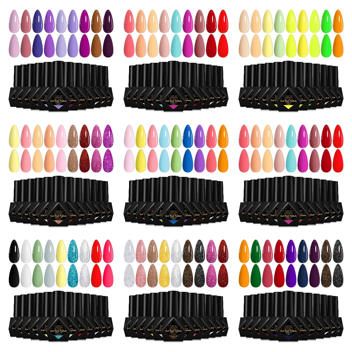 12 قطعة مجموعة طلاء جل الأظافر الملونة الموسمية جل ملون مع جل قاعدة، معطف علوي، معطف علوي غير لامع، مانيكير شبه دائم Vernis DIY #1