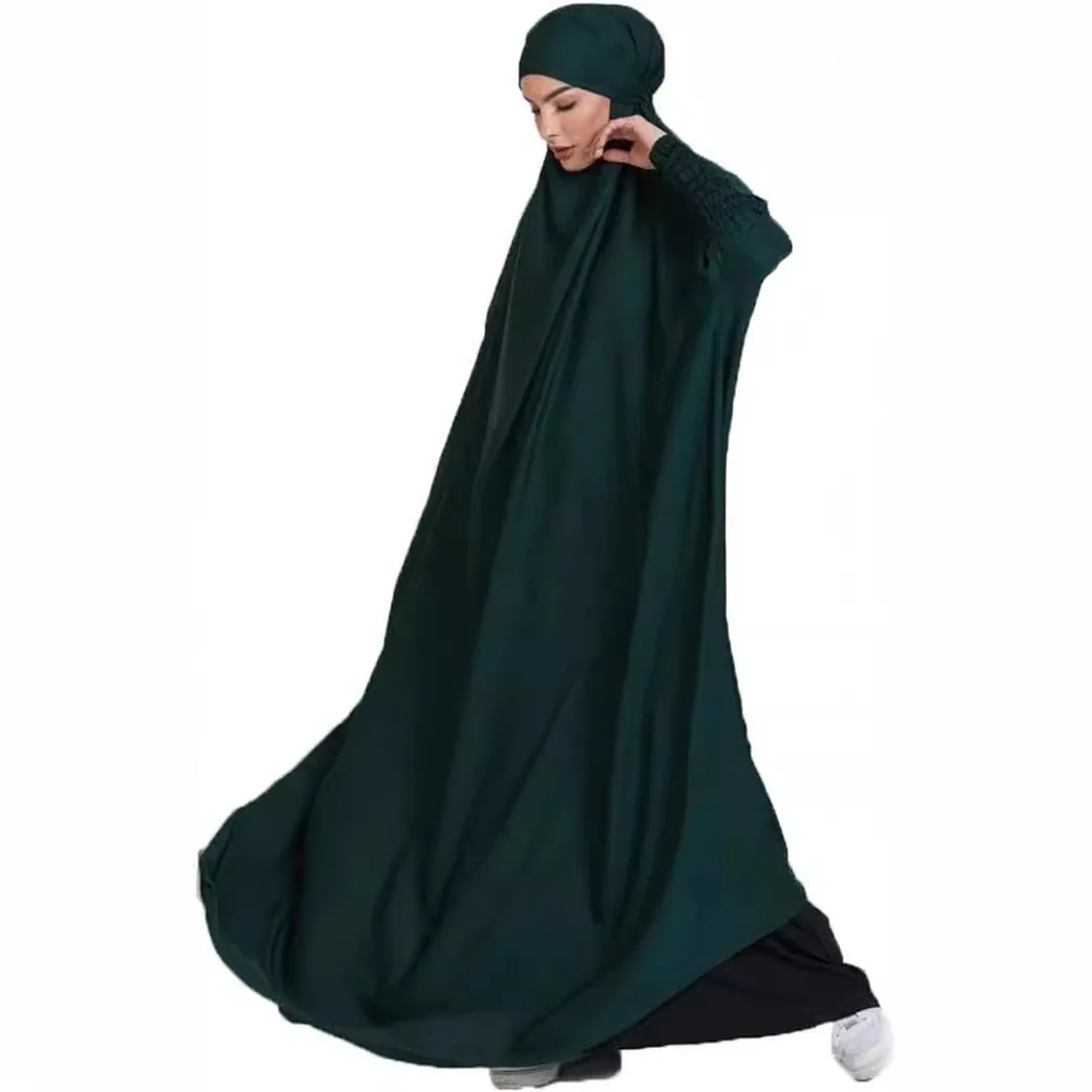 

Muslim 2024 Plain Robe Dress Cover Robe Headband Robe