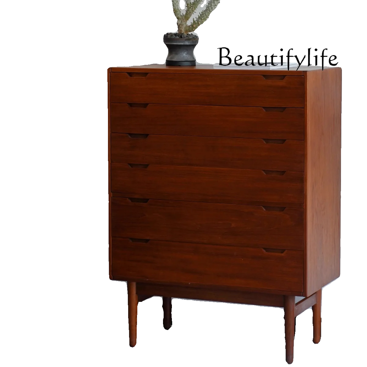 

Modern Minimalist Mid-Ancient Six Bucket Cherrywood Storage Storage Chest of Drawer Retro Chest of Six Drawers