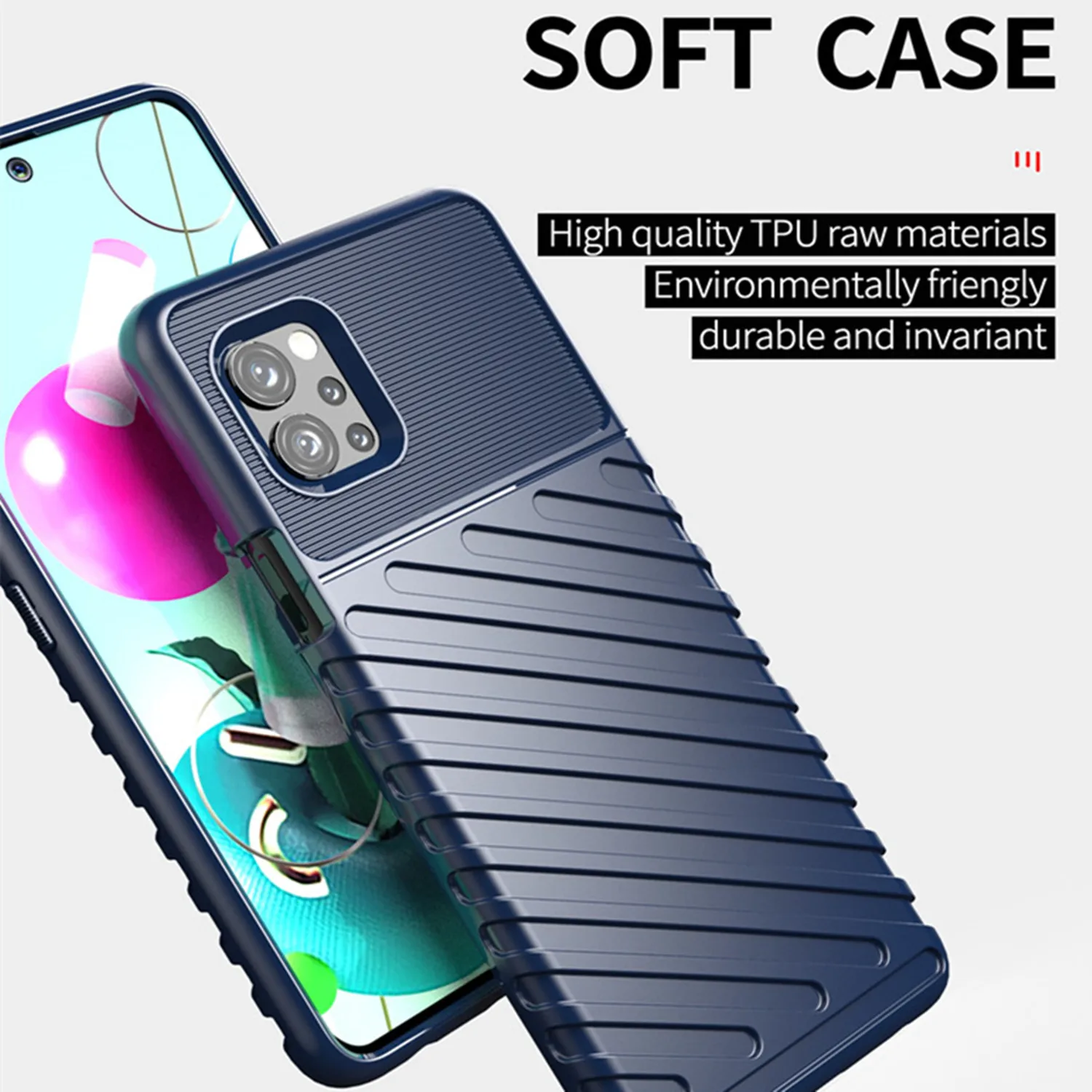 For LG Q92 lgq92 Luxury Thunder Case Shockproof Silicone Back Cover for lg q92 Fashion Mobile Shell Coque Fundas