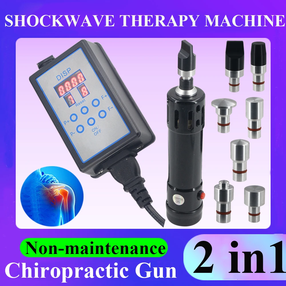 

New Shockwave Chiropractic Gun 2 IN 1 Massager For ED Treatment Pain Relief Portable Body Relaxation Shock Wave Therapy Machine