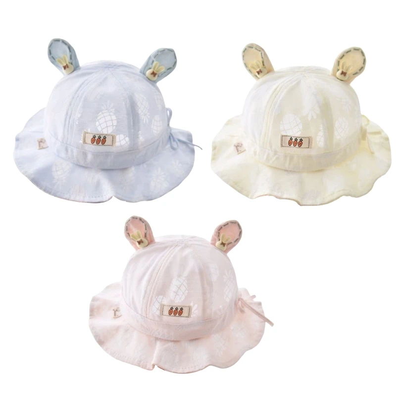 

Infant Sun Hat Lovely Newborn Bucket Hat Soft Wide Brimmed Baby Hat Floppy Spring Fisherman Hats for Toddlers 0-1Y Dropship