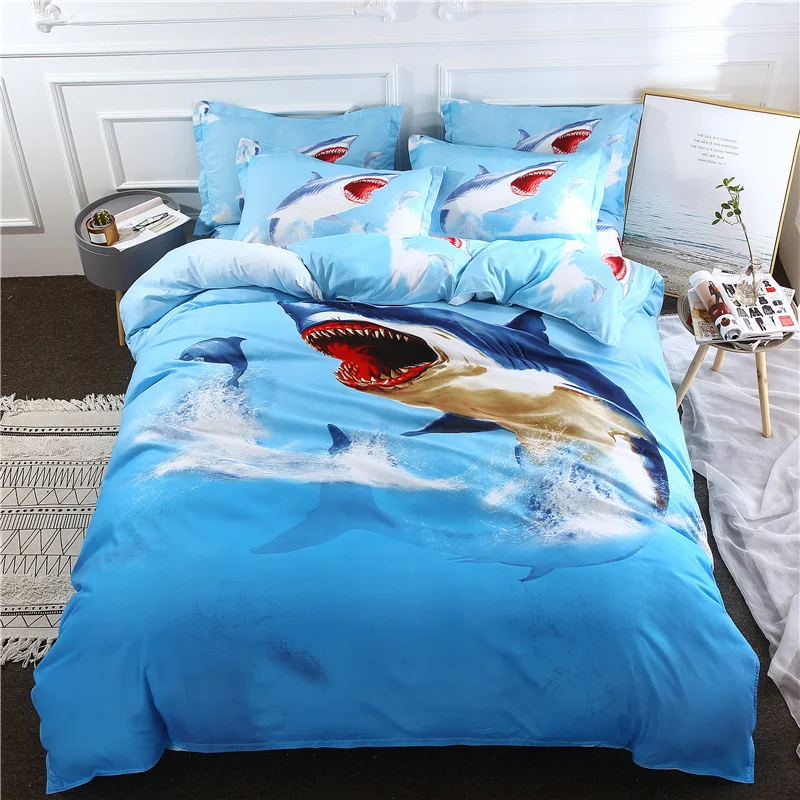 

Great White Sharks Duvet Cover Set King Queen Full Single Size Bed Linen Set