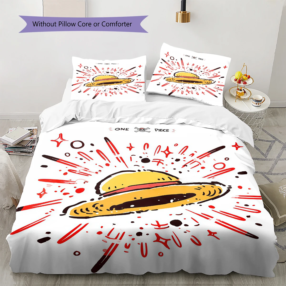 One Piece Monkey D. Luffy Comfortable Softness Duvet Cover, Children Bedding Gift, Extra Large Multiple Sizes -HE68