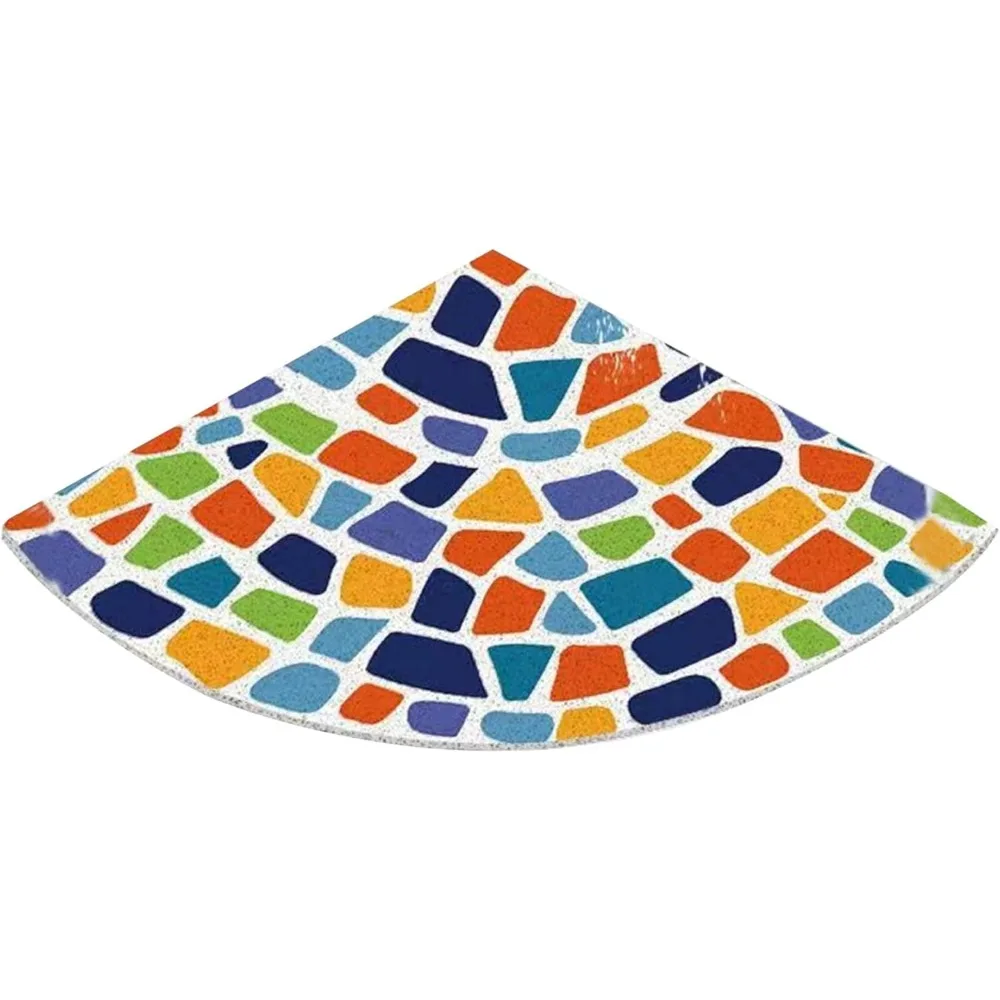 

Угловой коврик для душа для внутреннего душа, напольный коврик для душа Нескользящий угловой коврик для душа Нескользящий коврик для ванной 22x22 дюйма Быстросохнущий Радужный коврик