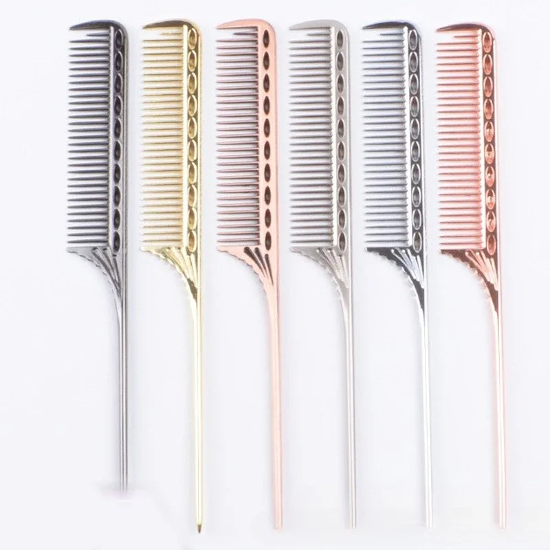 Aluminuml Metal Anti-static Hair Comb Professional Hairdressing Combs Hair Cutting Dying Brush Barber Tools Salon Accessaries