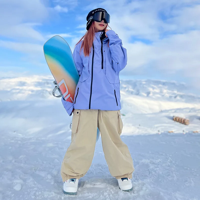 

New Windproof Waterproof Ski Suit Set Women Snow Clothes Winter Outdoor Hooded Thermal Breathable Snowboard Jacket Pants Female