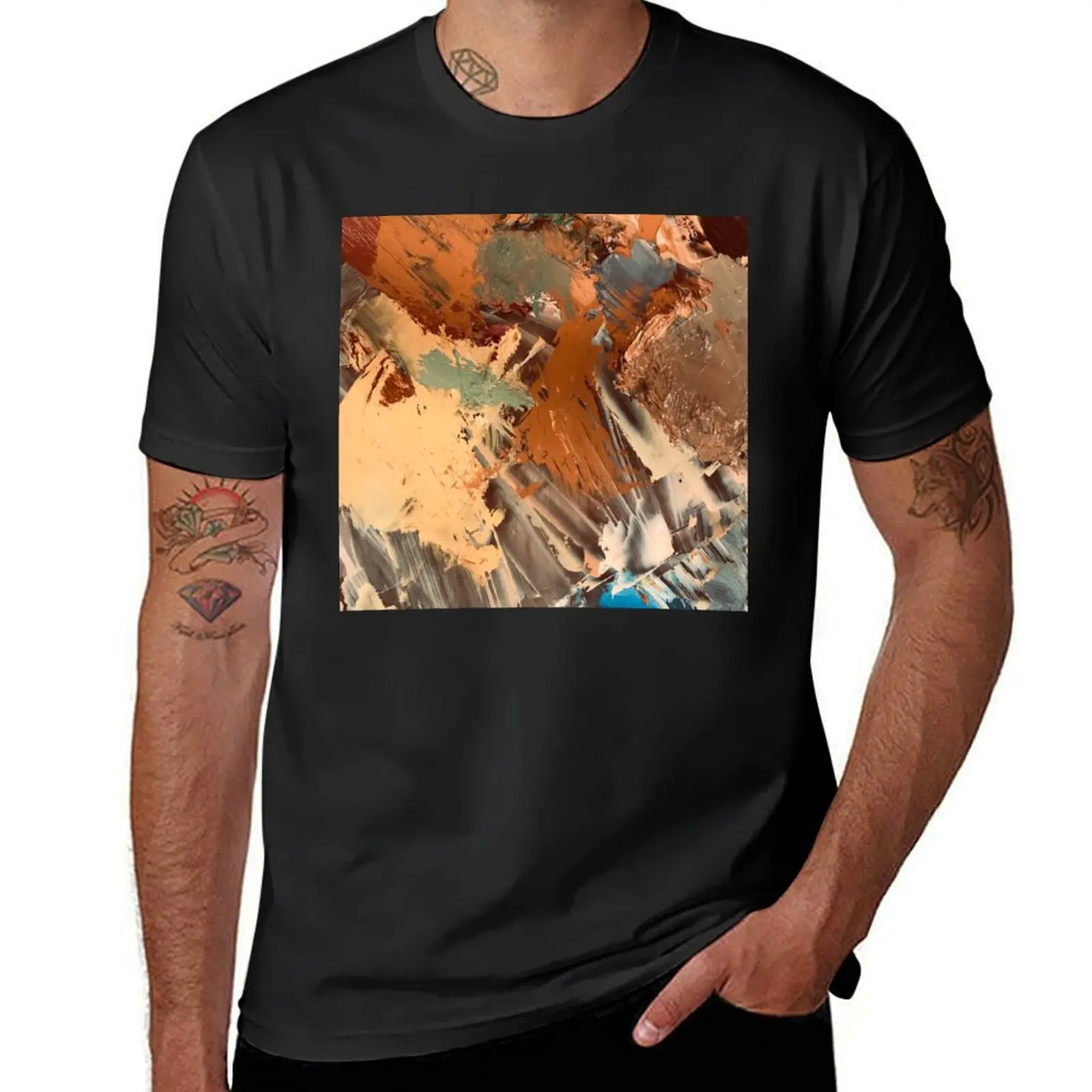 Caramel, Camel And Chocolate Hues Modern Abstract Painting T-Shirt heavyweights boys animal print oversizeds men clothings