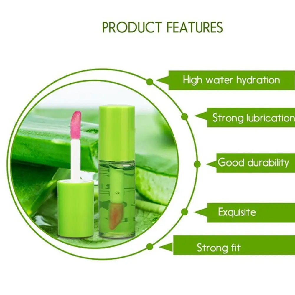 Lápiz labial de Aloe Natural, tinte labial de larga duración, resistente al agua, hidratante, nutre el Color, brillo de labios, Color cambiable, bálsamo labial de aceite