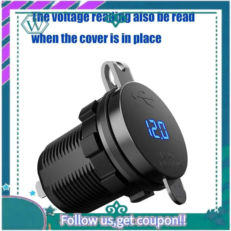 

Upgraded 2X 18W Quick Charge 3.0 USB Car Charger 48W Type-C PD Fast Charge Socket Outlet Adapter For Car, Boat, RV, Motorcycle