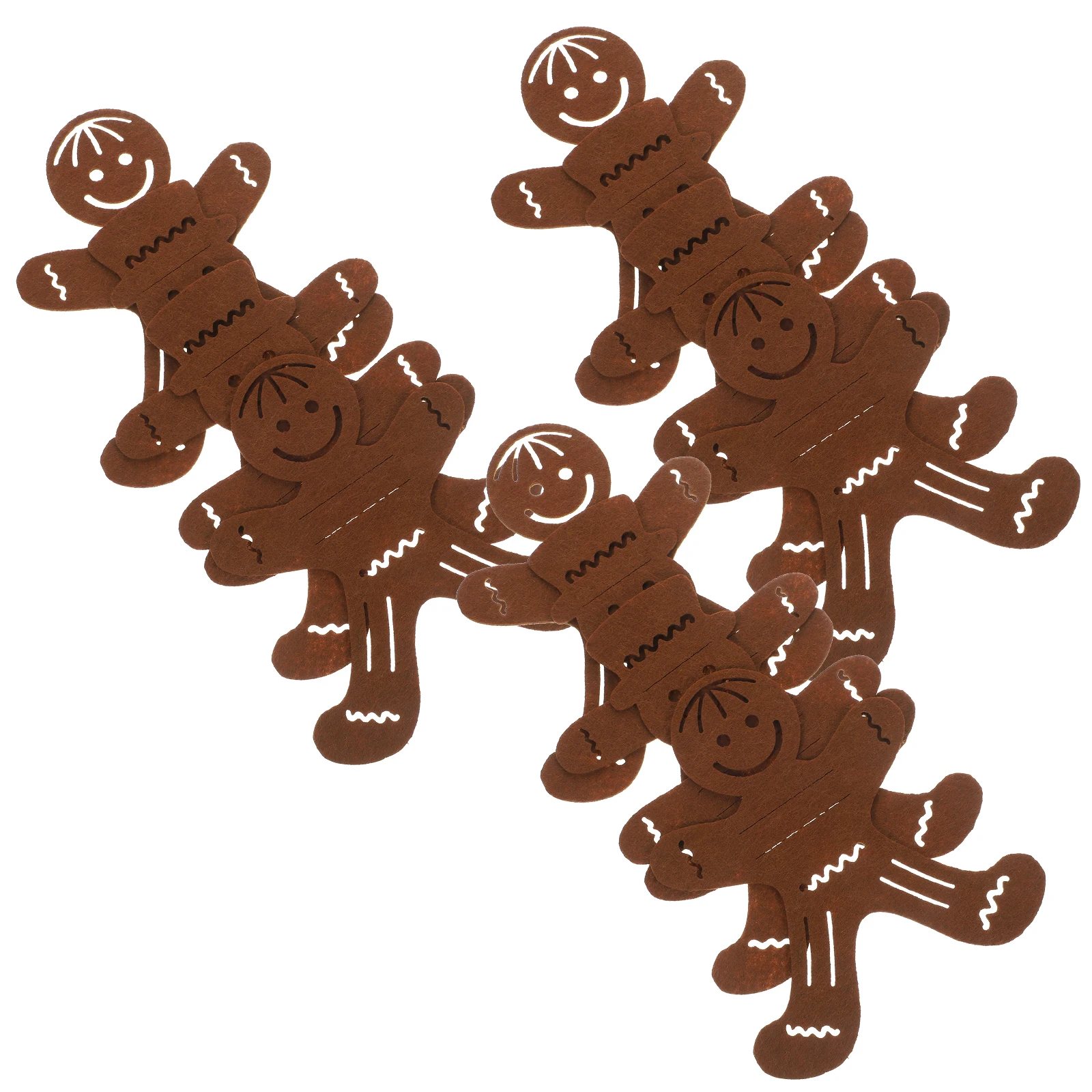 

12pcs Gingerbread Man Cutlery Set Christmas Party Decor Fork Bag Banquet Tableware Holder Silverware Pouch Cloth Material