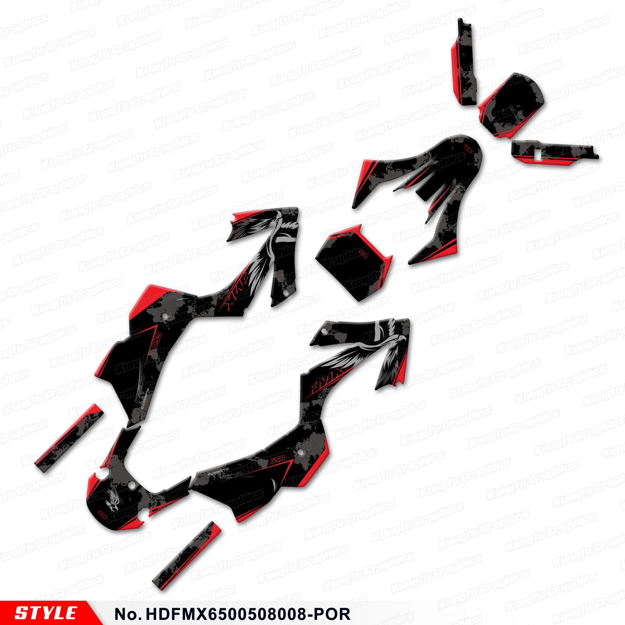 

JY Racing Custom Stickers Set Adhesive Decals for HONDA FMX 650 FMX650 2005 2006 2007 2008 Motorcycle Graphics, Rebuilding