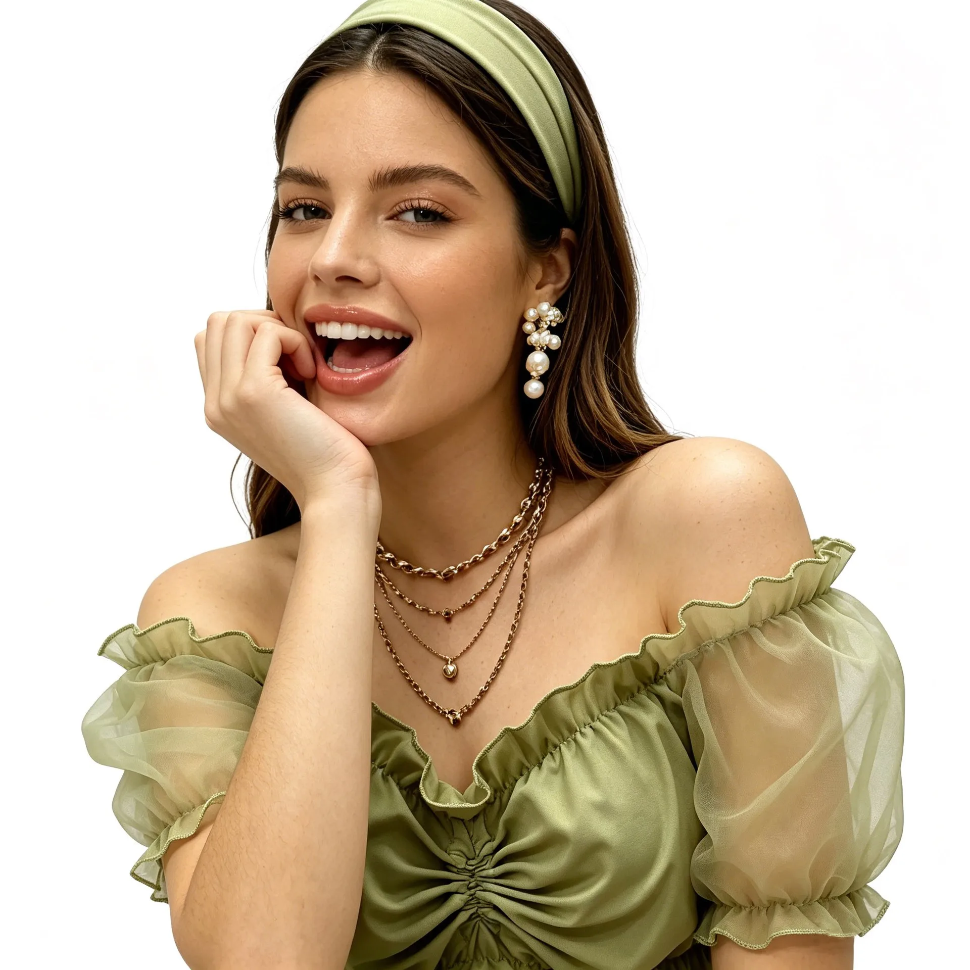 Puff Sleeve Crop Top Off Shoulder Short Length European Fantasy Elegant Stage Performance Fantasy Theme Stage Wear Top for Women