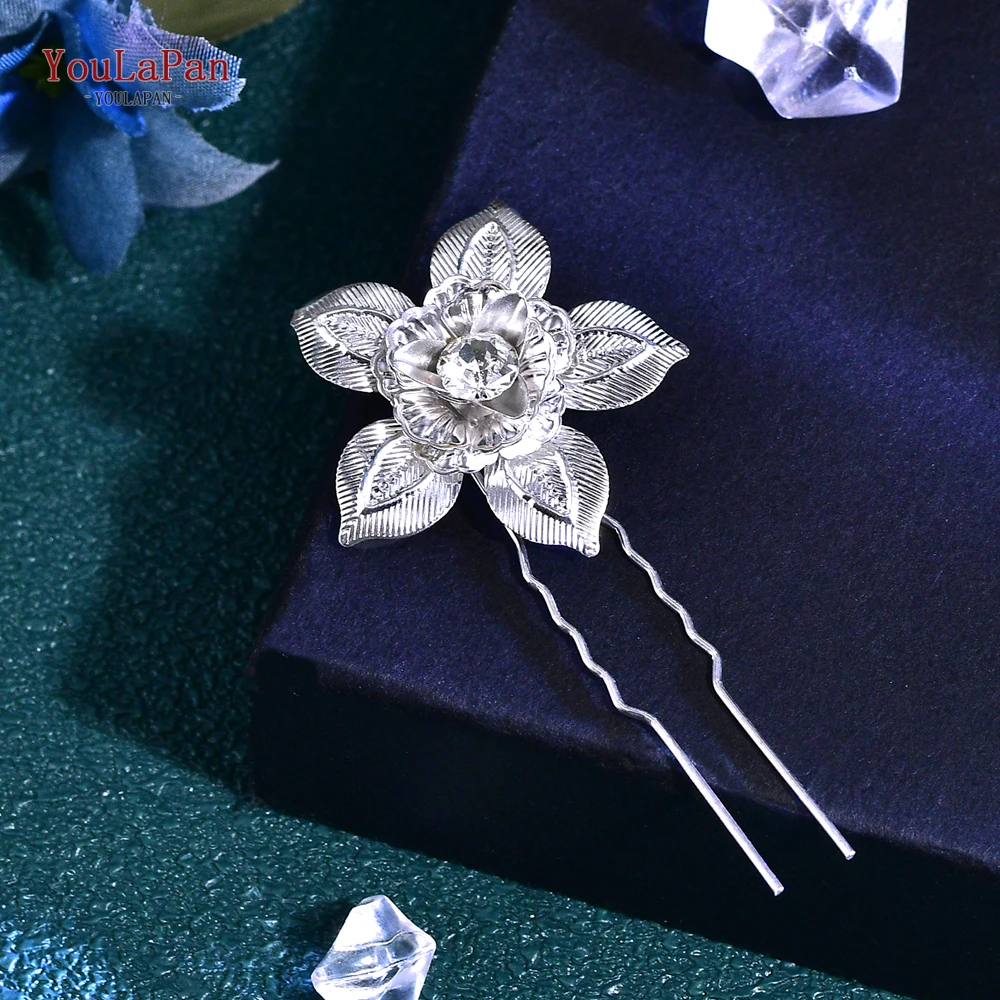 YouLaPan الزفاف دبوس الشعر الزفاف رائعة سبيكة زهرة المياه الماس صنع أنيقة السيدات مأدبة اليدوية الشعر الحلي HP776