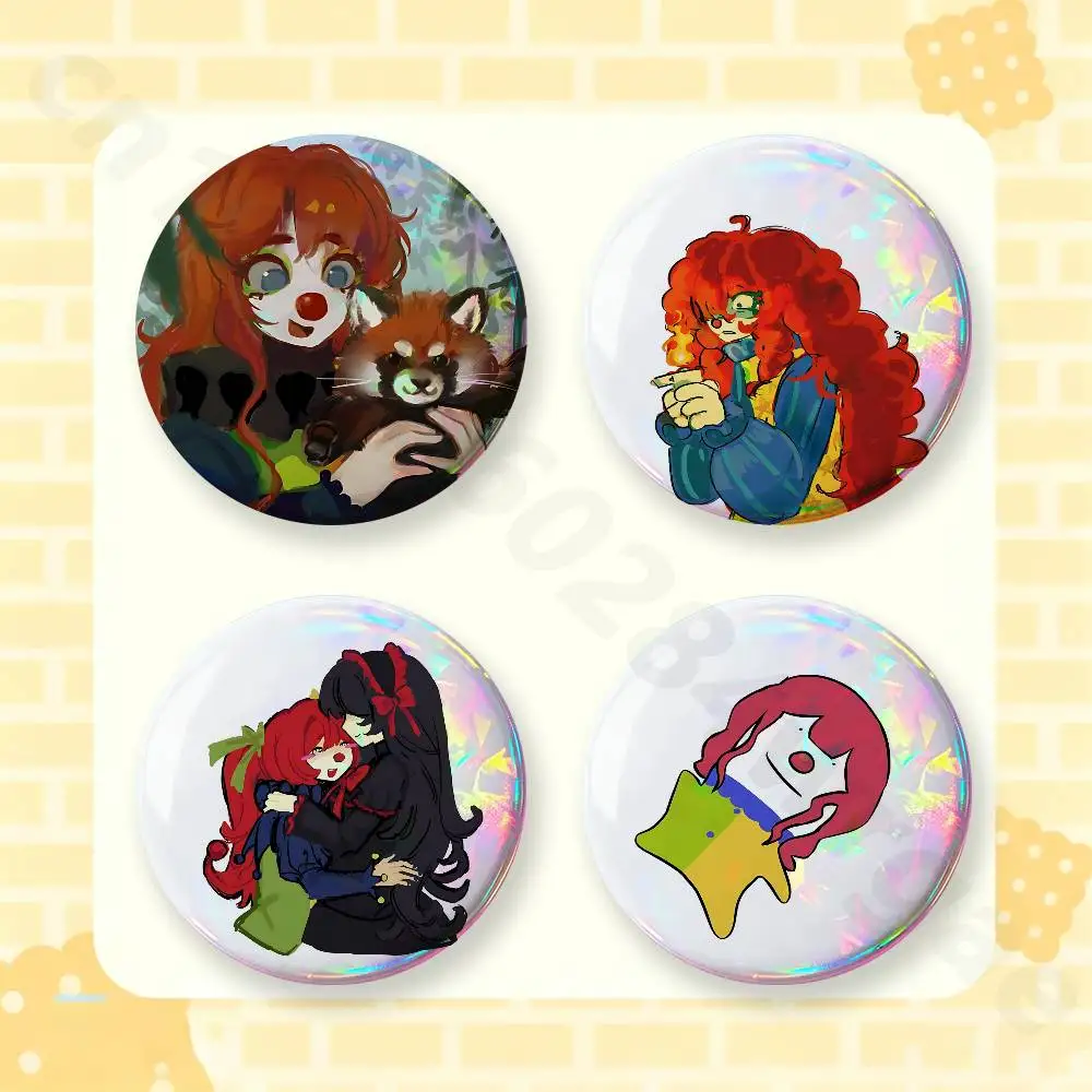 HONK Moe A R-Regect 2 Pieces Badge Brooches on Backpack Clothes Handmade Round Enamel Pins for Jewelry