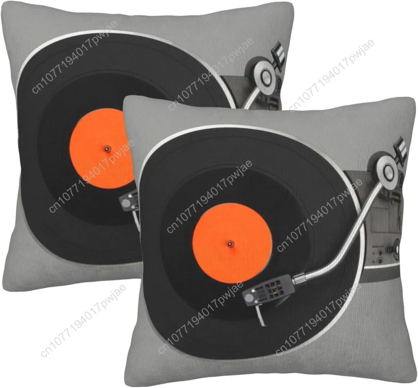 

Throw Pillow Covers 18x18 Set of 2, Music Vintage Vinyl Records Decorative Throw Pillow Cushion Case for Home Couch Living Room
