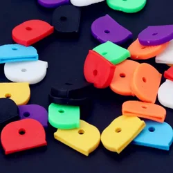 16Pcs Key Cover Tags Label ID Silicone Coding Color Key Identifier Cover 8 Colors Upgraded Silicone Very Soft Healthy Beautiful