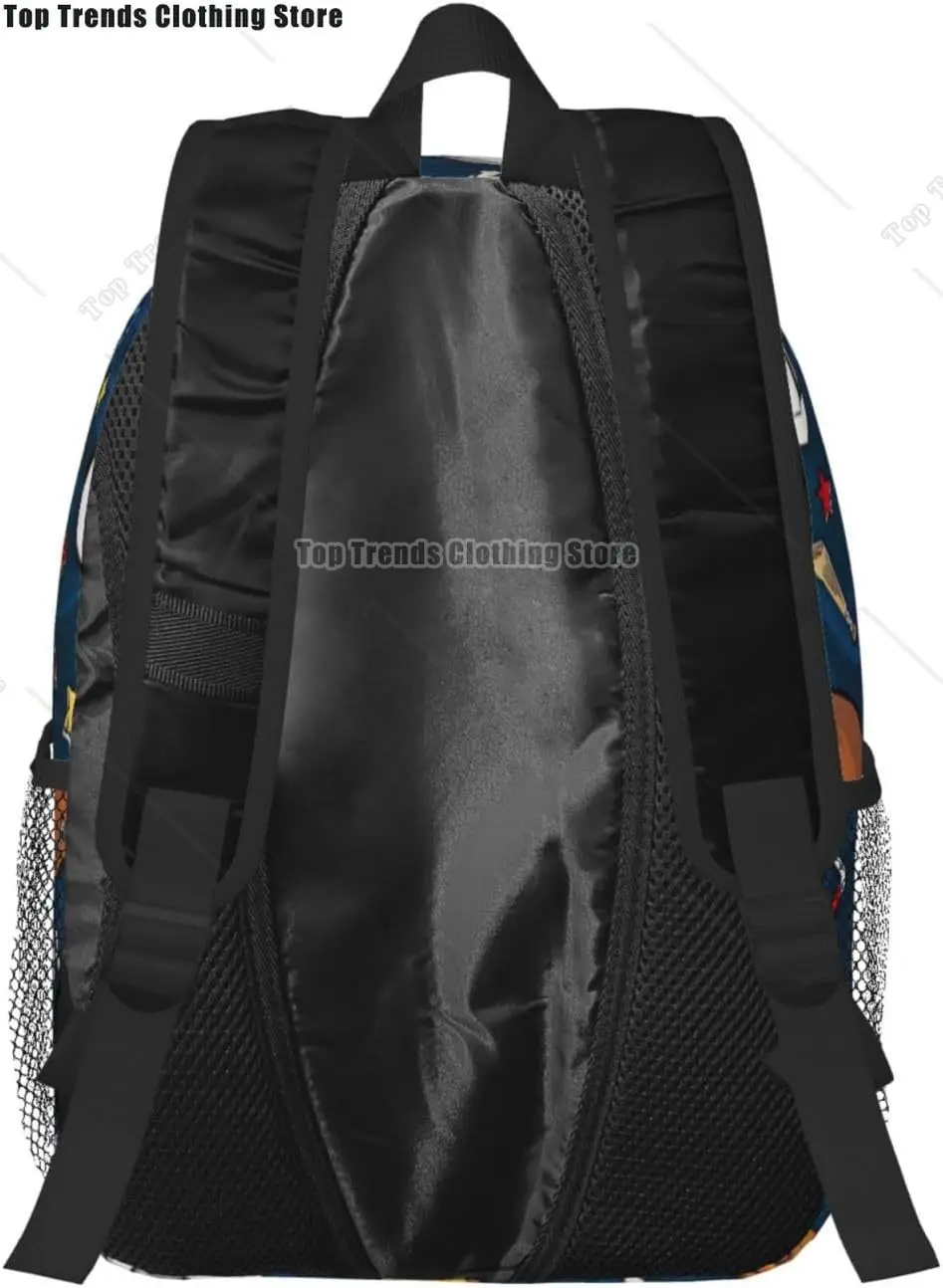 حقيبة ظهر رياضية للكبار مطبوعة بألعاب البيسبول متعددة الاستخدامات للعمل والمشي لمسافات طويلة وحقيبة ظهر مقاومة للماء ومقصورة الكمبيوتر المحمول