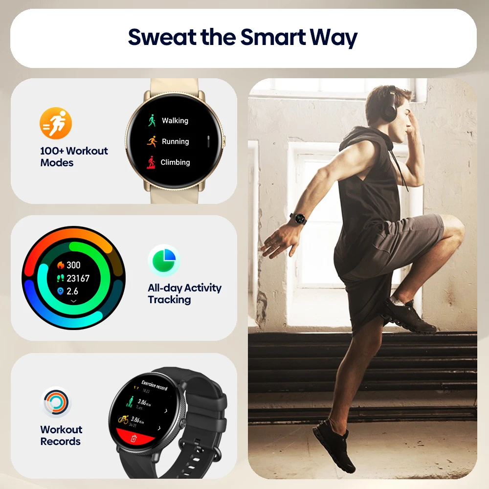 Original Zeblaze GTR 3 Pro Smart Watch Men 1.43in AMOLED Display Fitness Tracker 316L Stainless Steel IP68 Waterproof Smartwatch - Image 6