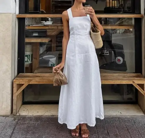

Summer Versatile Fashion Temperament Loose Neck Sexy Black Dress Elegant Backless Women's Latest Hot Selling Dresses Elegant