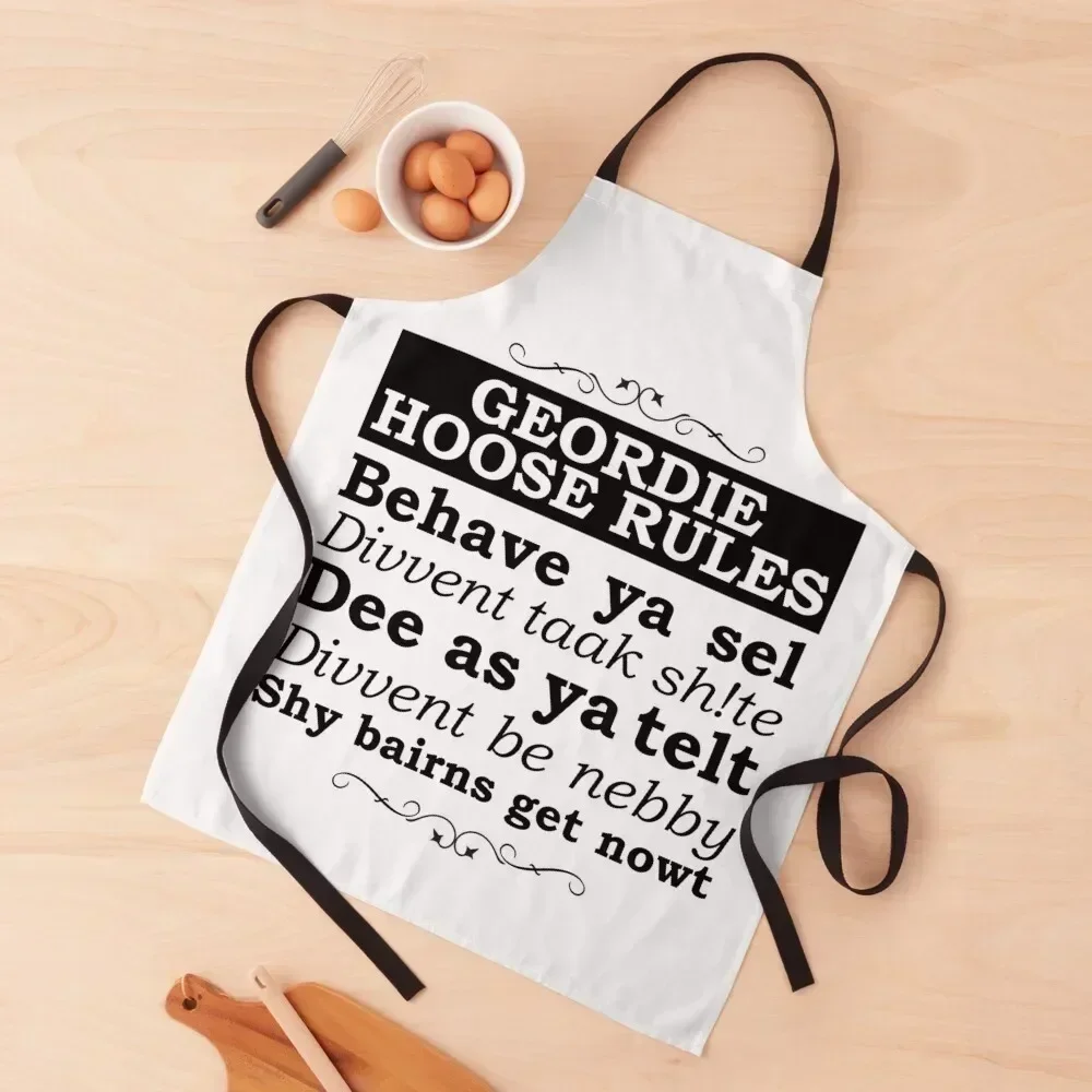 

Geordie House Rules Apron painting For Home Accessories For Men Customizable Apron
