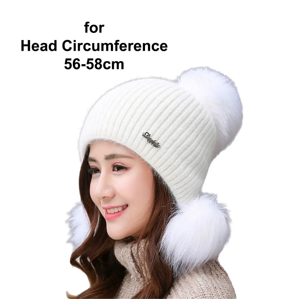 Fashion Thicken Women Winter Hat Ear Protection Cold Windproof Warm Hat Keep Warm Solid Color Knitted Hat Outdoor