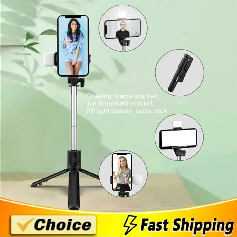 Handheld Gimbal Stabilizer for Smartphone 1-Axis with Selfie Stick Tripod Stand Wireless Bluetooth Remote for iPhone Android