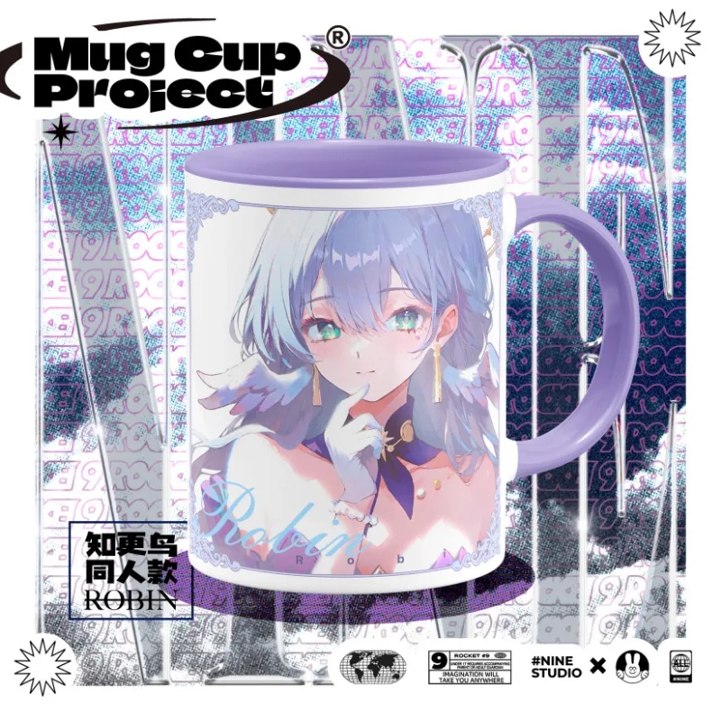 

Game Anime Honkai: Star Rail Cosplay Robin Cup Ceramic Print Coffee Milk Tea Juice Mug Gift Spoon with Lid Cups