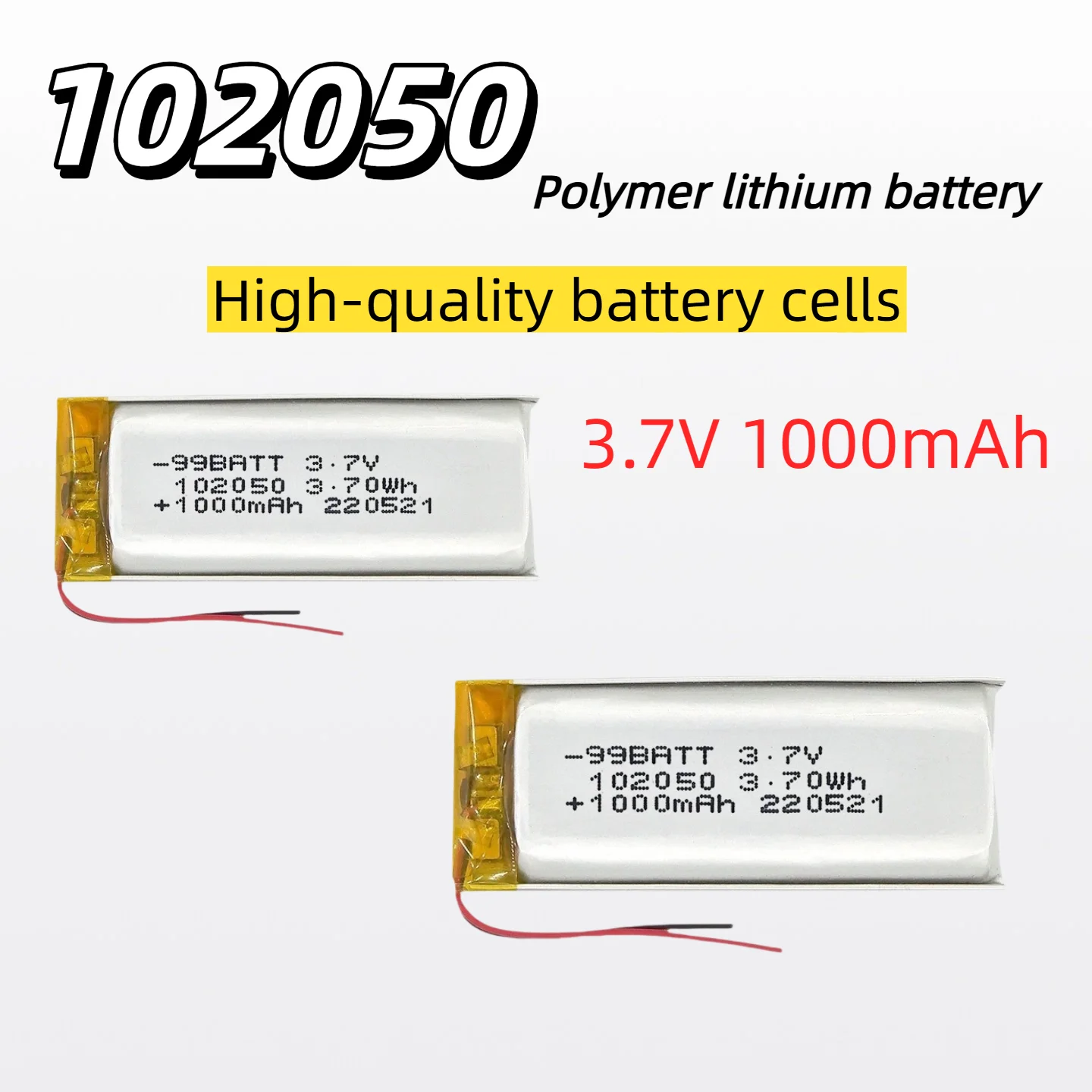 

102050 3.7V 1000mAh Rechargeable Polymer Lithium Battery For Speaker Car Recorder Karaoke Player