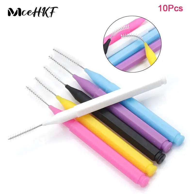 

10Pcs Eyelash Brush Cleaner Interdental Brush Dental Floss Brushes Braces Light Tooth Picks Flossers Picks Beauty Tool Brush