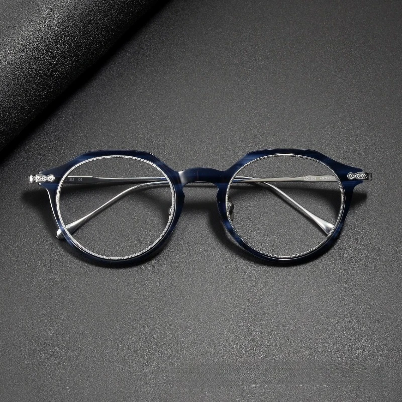 

2026 Titanium Glasses Frames LO-109 Retro Women Anti Blue Light Eyewear for Men Myopia Computer Acetate Round Designer Handmade