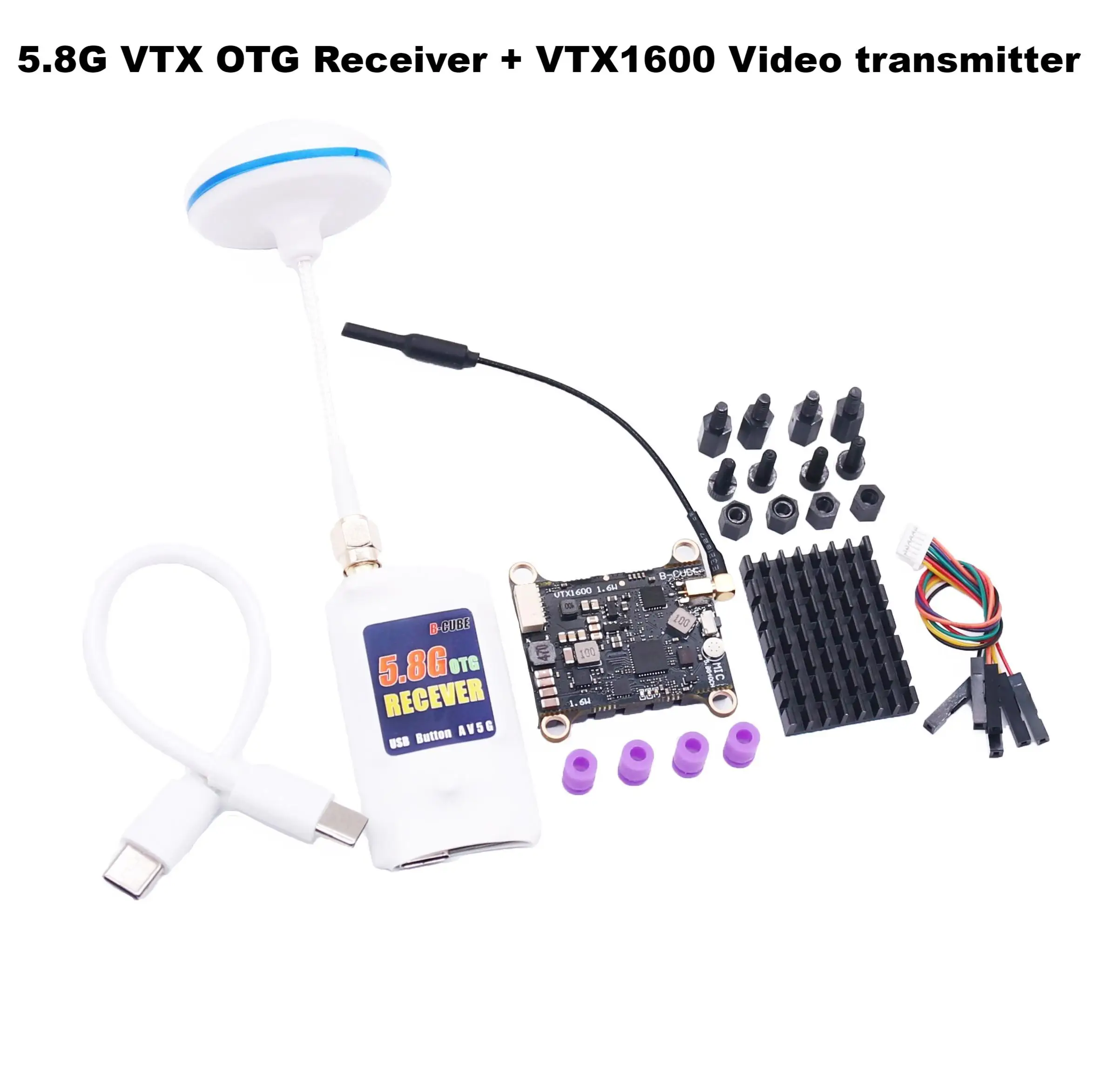 B-CUBE VTX OTG-ontvanger 5.8G 150CH Kanaal FPV VTX800 1000 1600 2500 MW Videozender Audio Android-telefoon RC Vliegtuig Drone