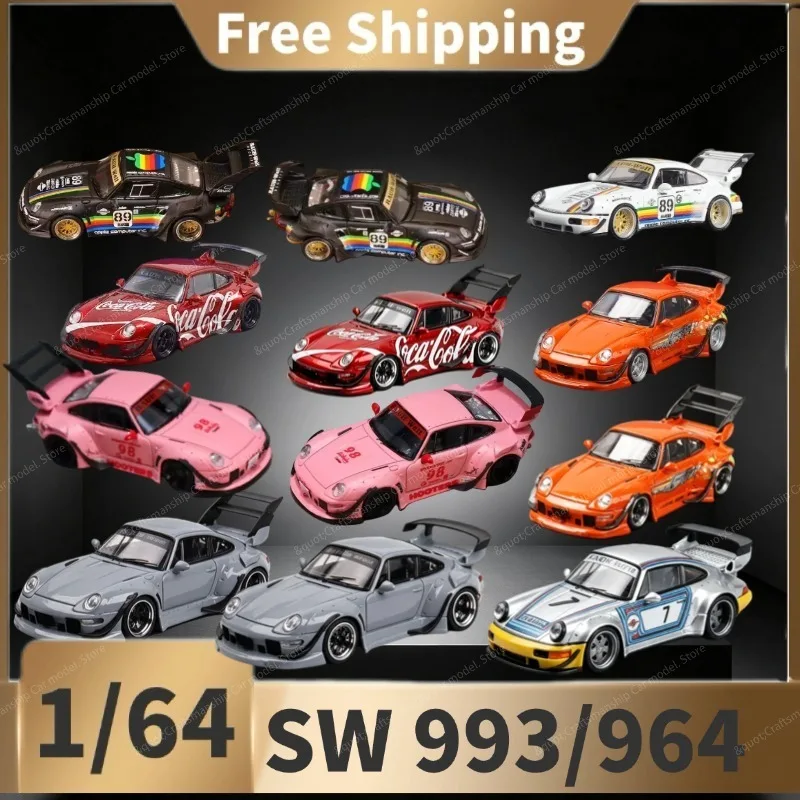 （在庫あり）sw-1-64-rwb993-964-合金製レプリカカーモデル、コレクションおよび展示用