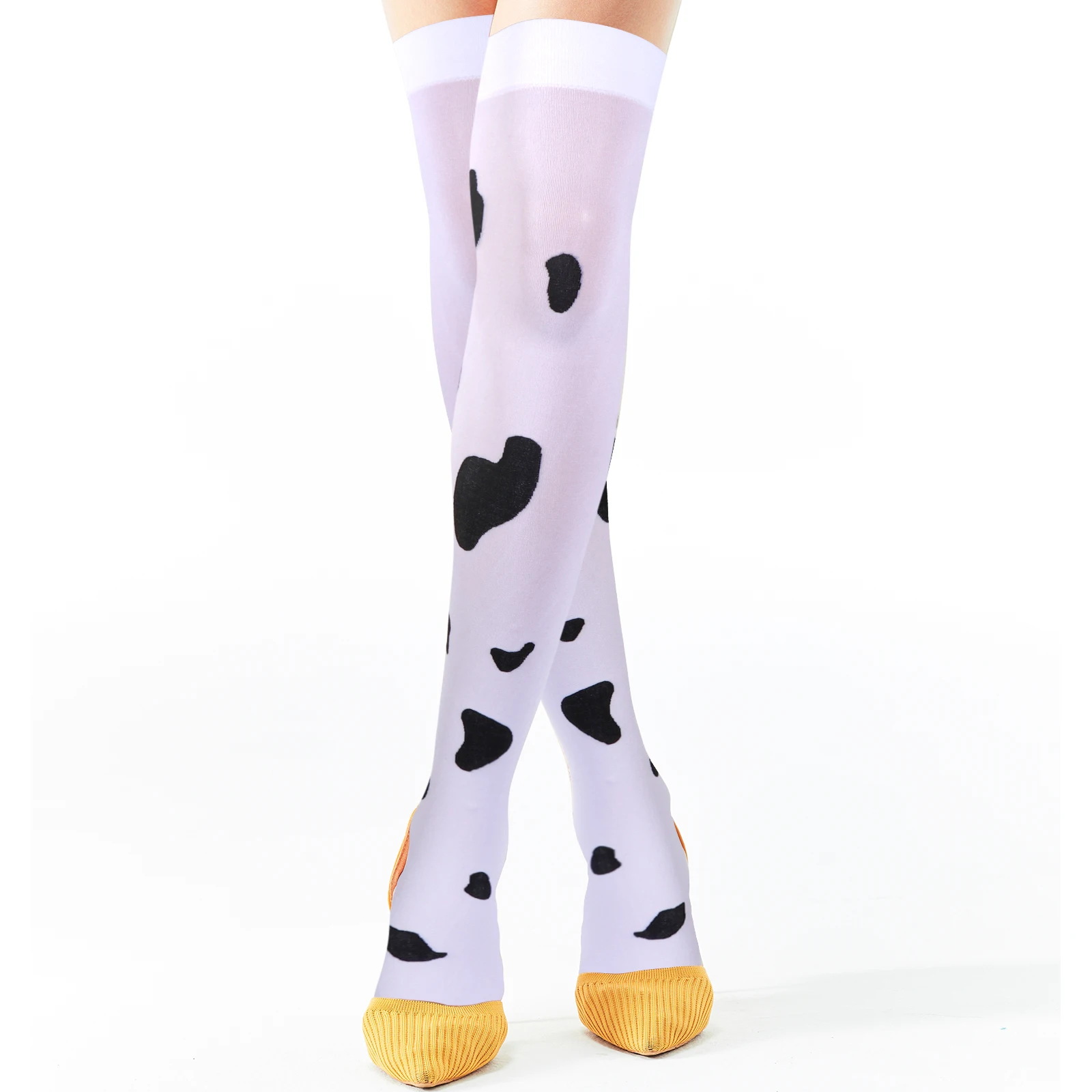

Cow Print Long Socks Female Ultra long Tube Over the knee Knee High Stockings Matching Everyday Wear Fashion Design Durable Safe